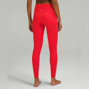Lululemon Align High-Rise Pant 28” in Carnation Red Double Lined Size 14
